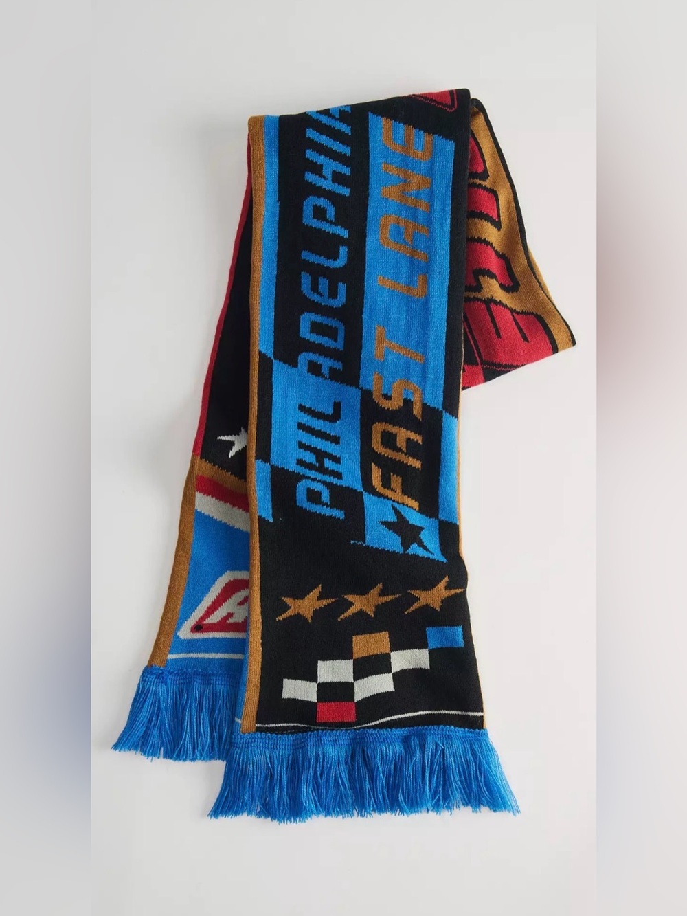 NWT Urban Outfitters Checkered Soccer Scarf Philadelphia Racing